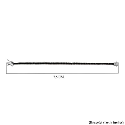 Black Diamond Tennis Bracelet in Platinum Over Sterling Silver (7.25 In) 5.00 ctw