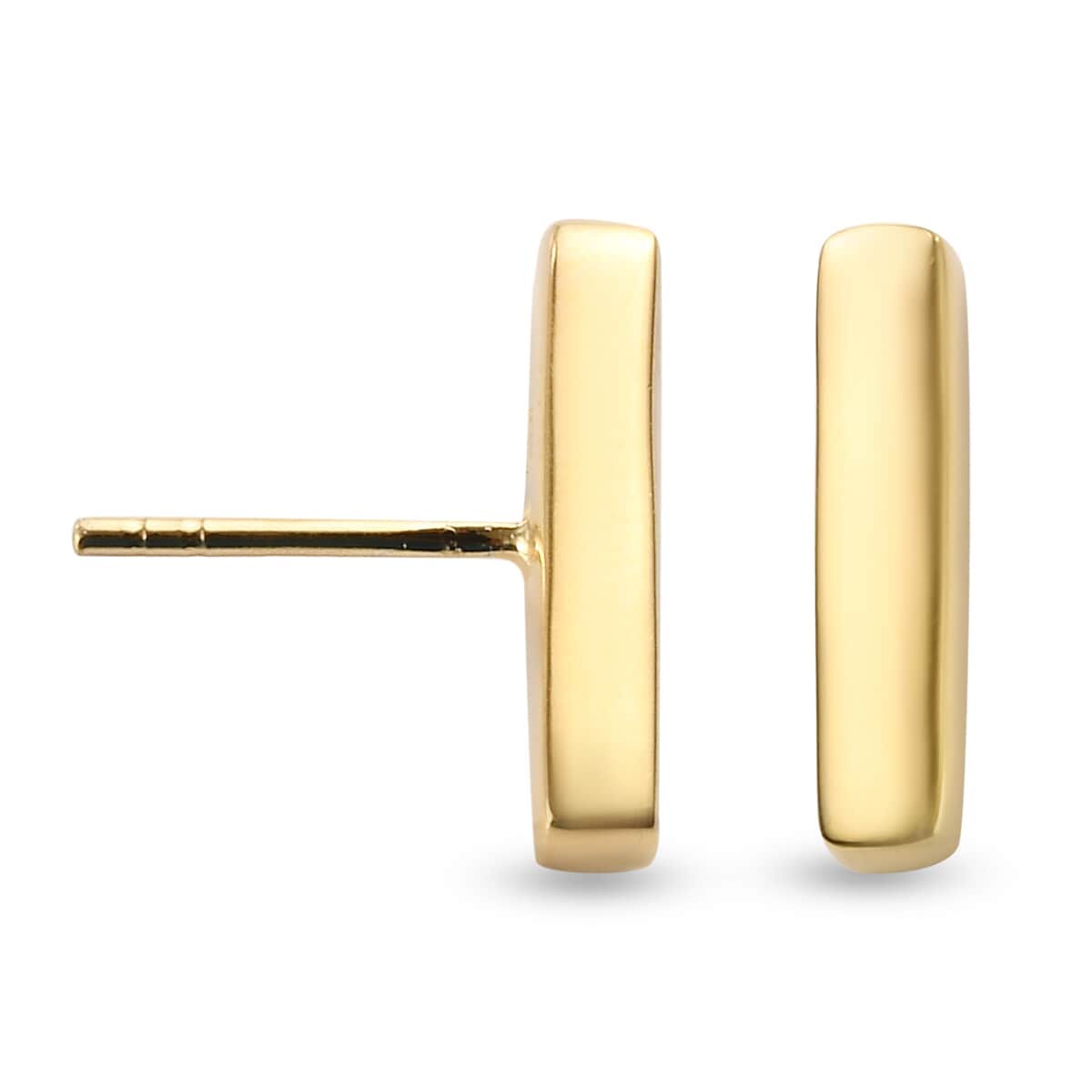 Vermeil Yellow Gold Over Sterling Silver Minimalist Earrings image number 3