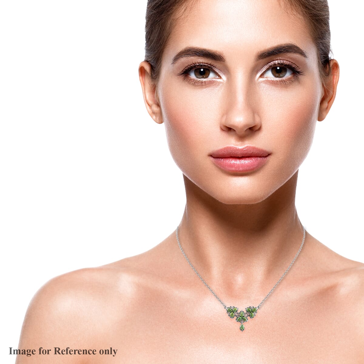Green Howlite Floral Necklace 18 Inches in Platinum Over Bronze and Stainless Steel 8.25 ctw image number 2