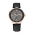 STRADA Japanese Movement Watch in Black Faux Leather Strap image number 0