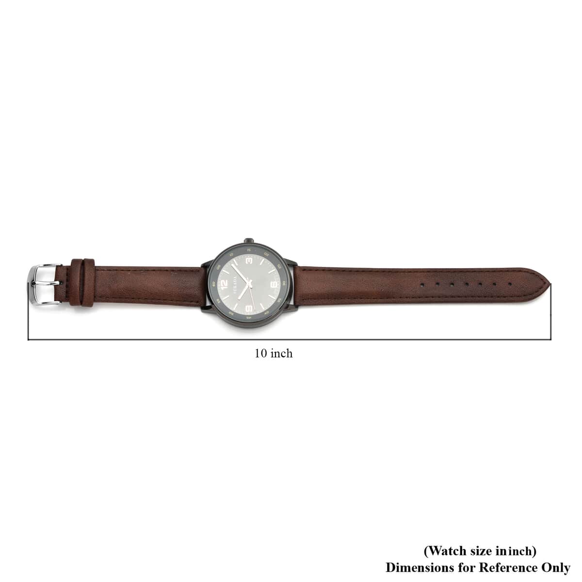 Strada Japanese Movement Watch in Brown Faux Leather Strap image number 6