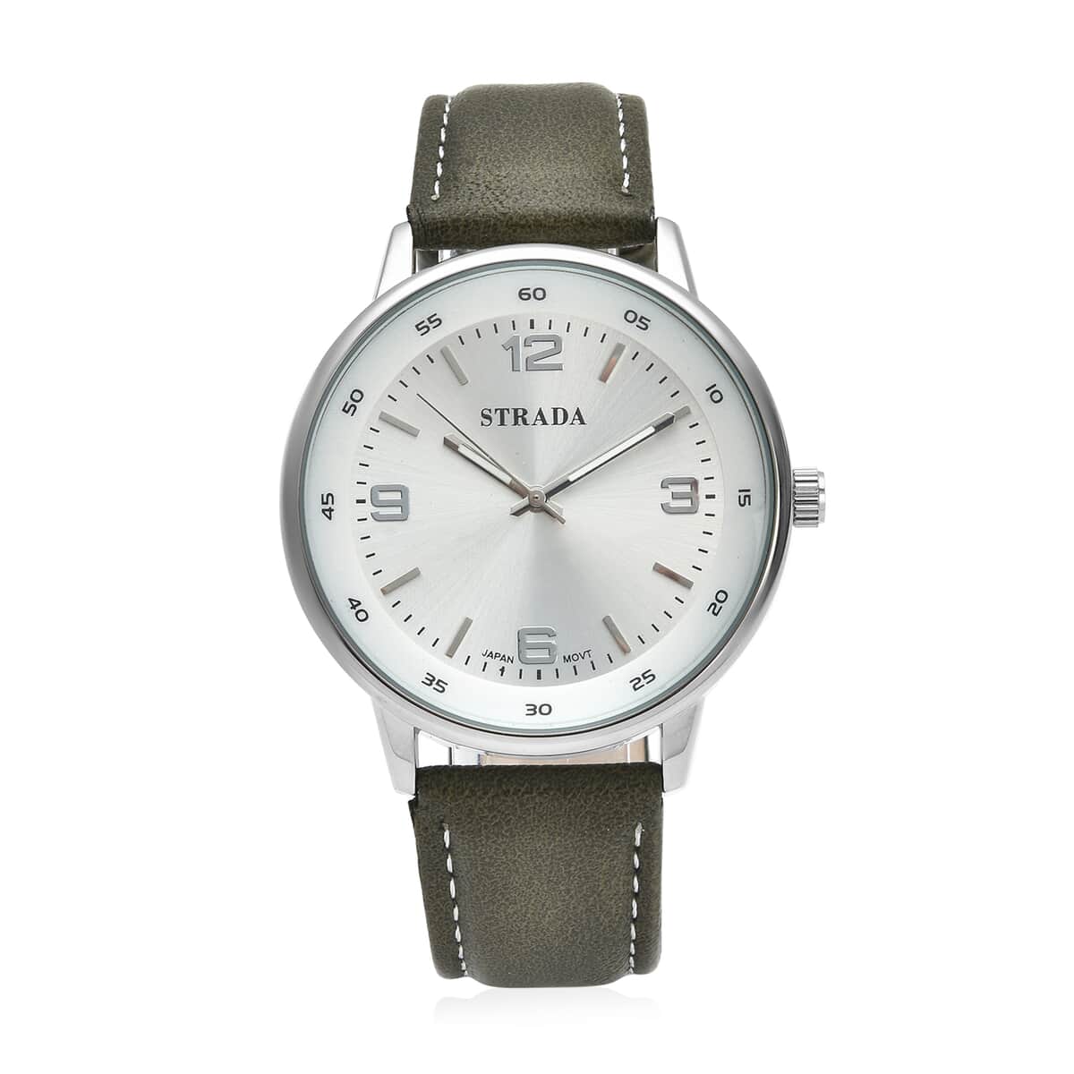 Strada Japanese Movement Watch in Green Faux Leather Strap image number 0