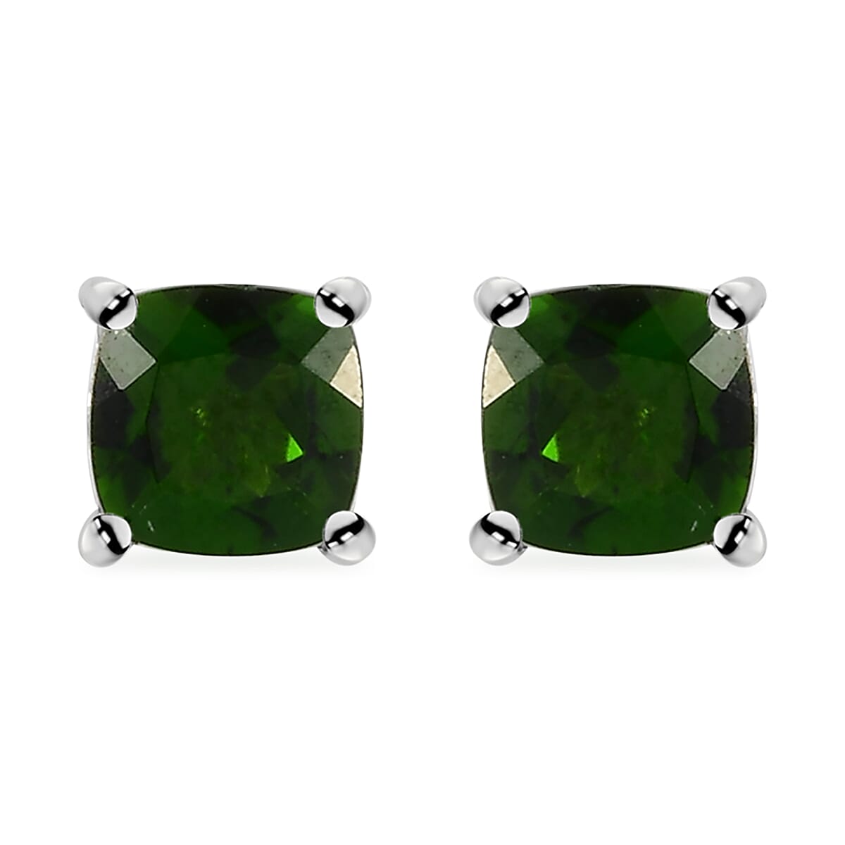 Chrome Diopside Stud Earrings in Platinum Over Sterling Silver 1.25 ctw