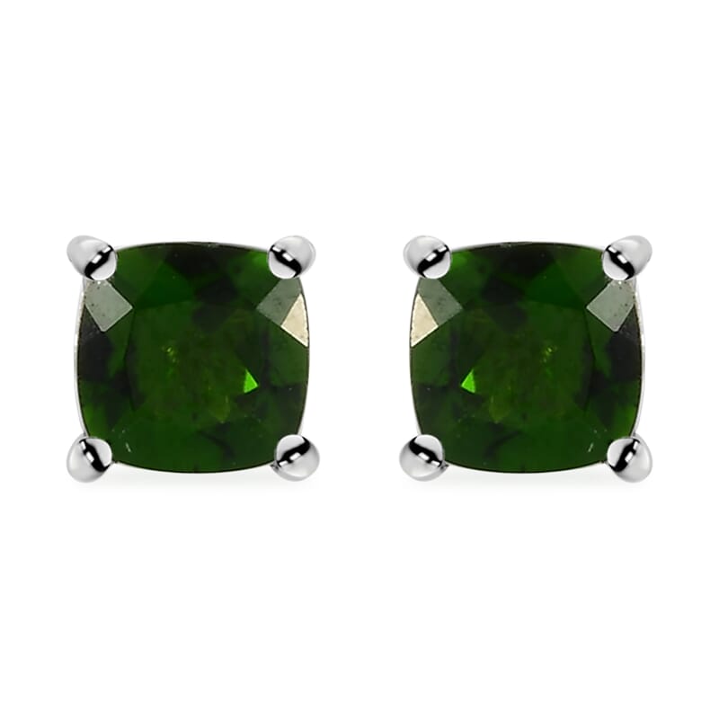 Chrome Diopside Stud Earrings in Platinum Over Sterling Silver 1.25 ctw