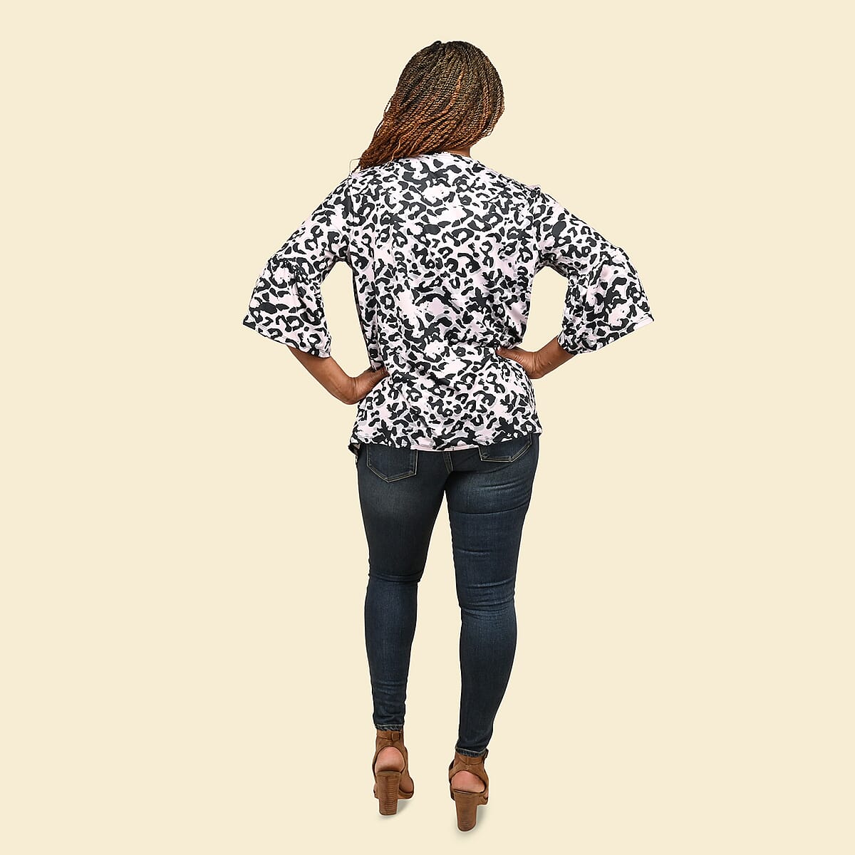 Tamsy Pink and Black Leopard Drape Jacket - Small image number 1