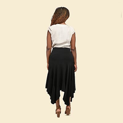 Tamsy Black Midi Skirt - L
