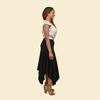 Tamsy Black Midi Skirt - L