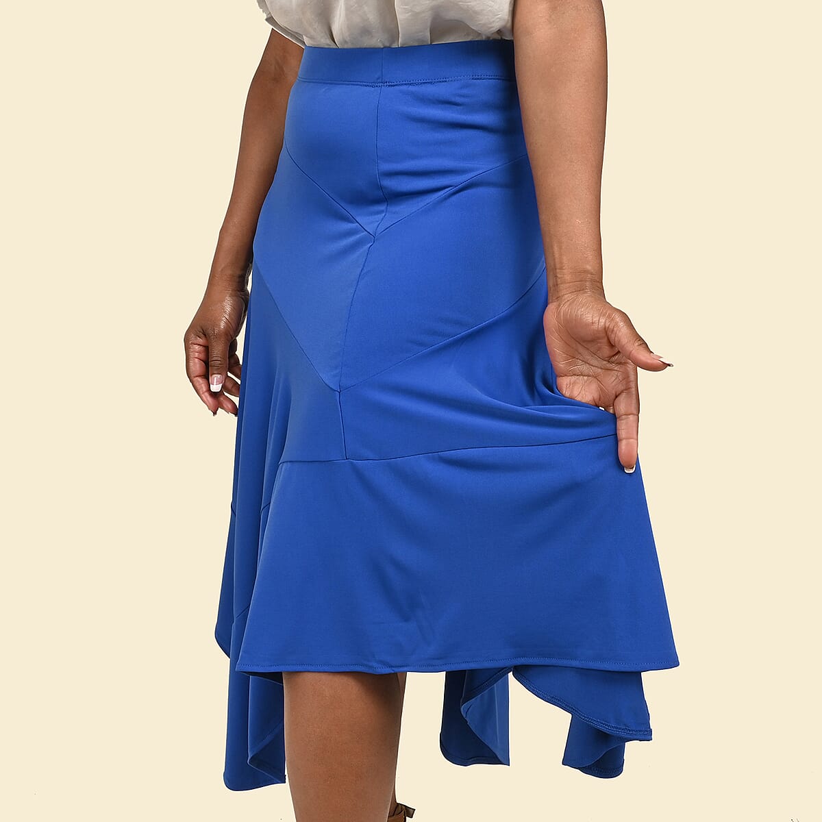 Tamsy Royal Blue Midi Skirt - 1X image number 3