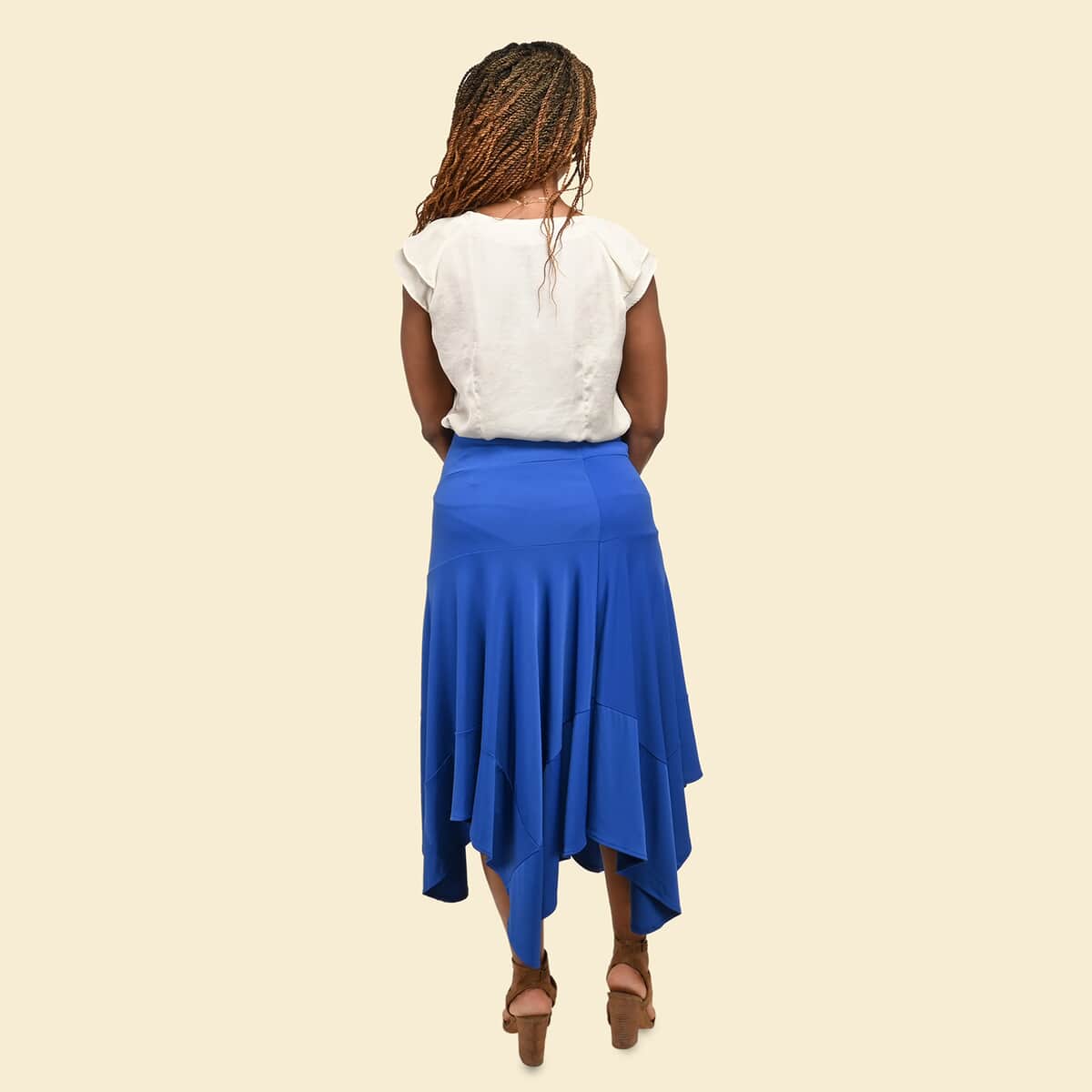 Tamsy Royal Blue Midi Skirt - 3X image number 1