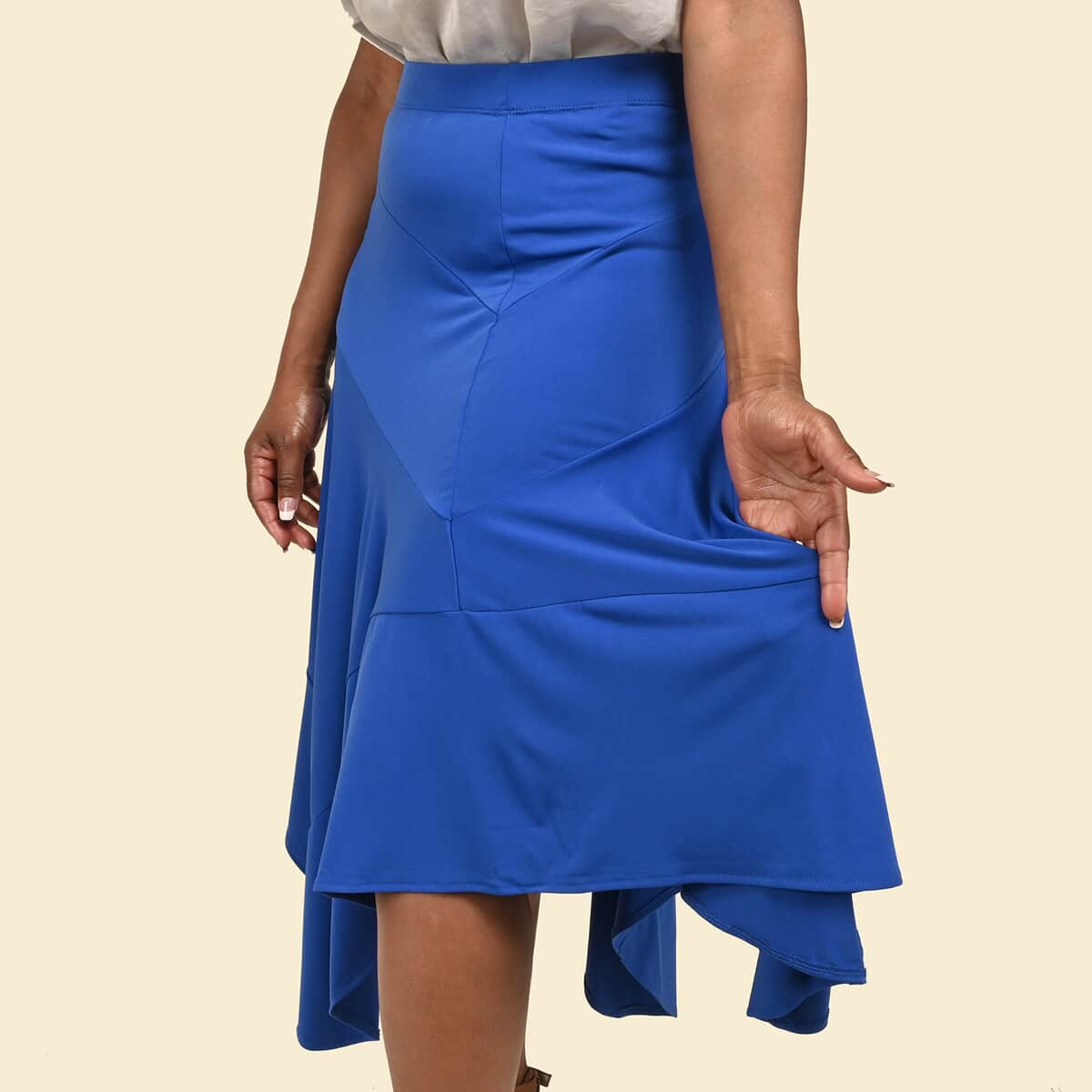 Tamsy Royal Blue Midi Skirt - 3X image number 3