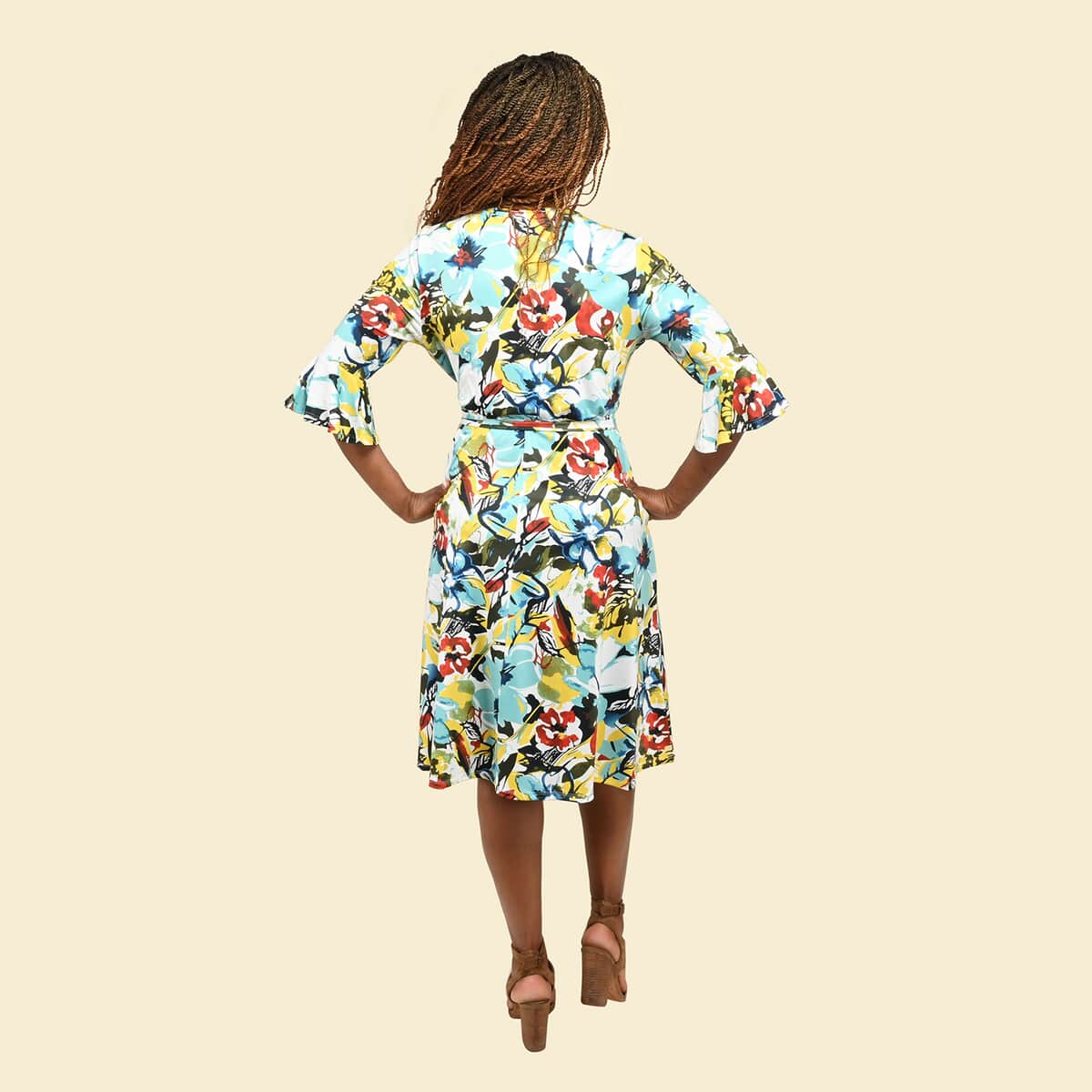 Tamsy Tropical Floral Wrap Dress - Large image number 1