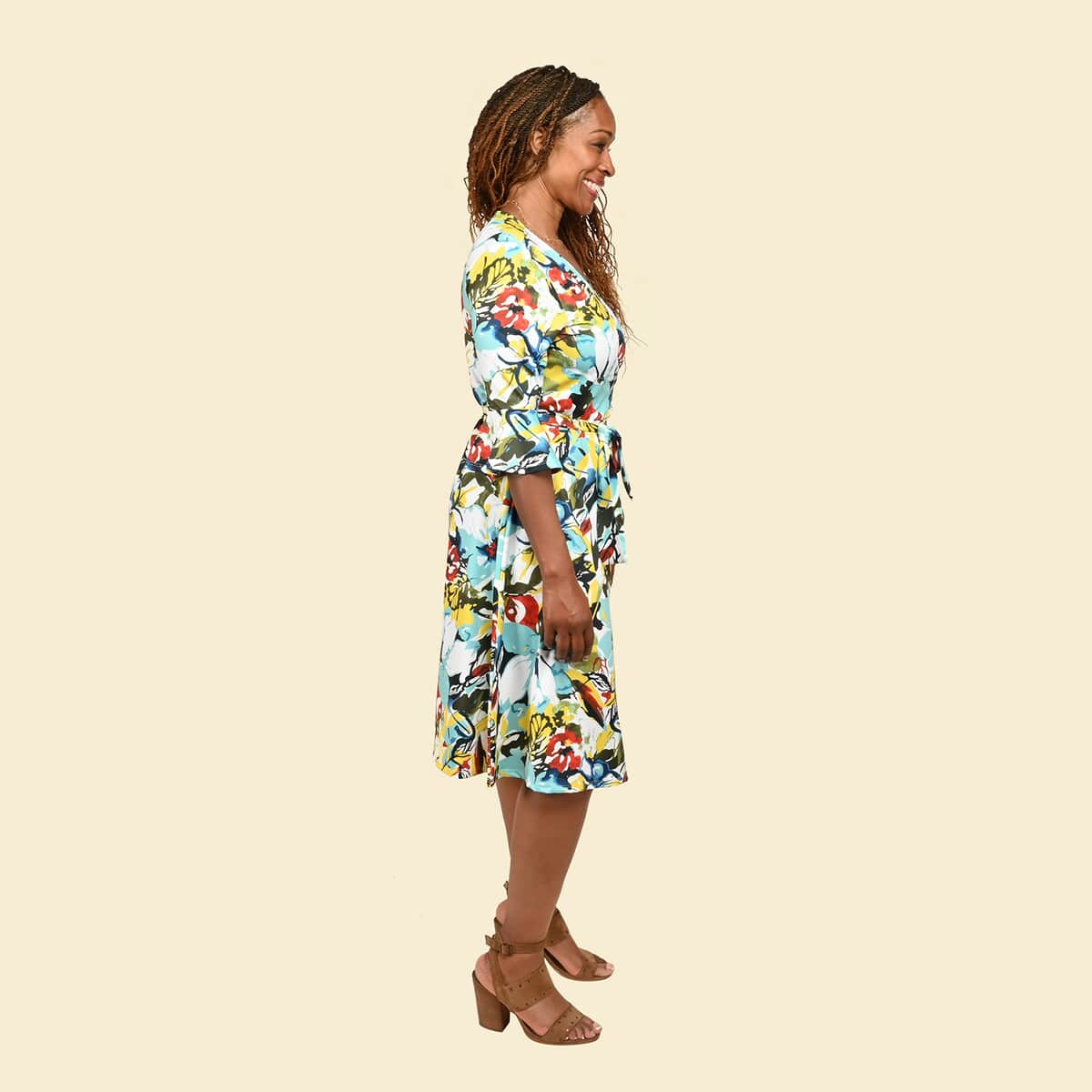 Tamsy Tropical Floral Wrap Dress - Large image number 2