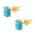 Luxoro 10K Yellow Gold Premium Sleeping Beauty Turquoise Earrings, Gold Solitaire Earrings, Turquoise Studs, Anniversary Gifts For Her 0.90 ctw image number 5
