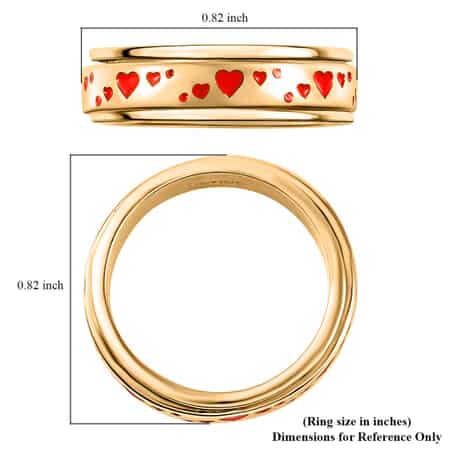 925 Sterling Silver Fidget Ring Spinner Ring Heart Anxiety Ring for Women Vermeil Yellow Gold Jewelry Birthday Gifts image number 8
