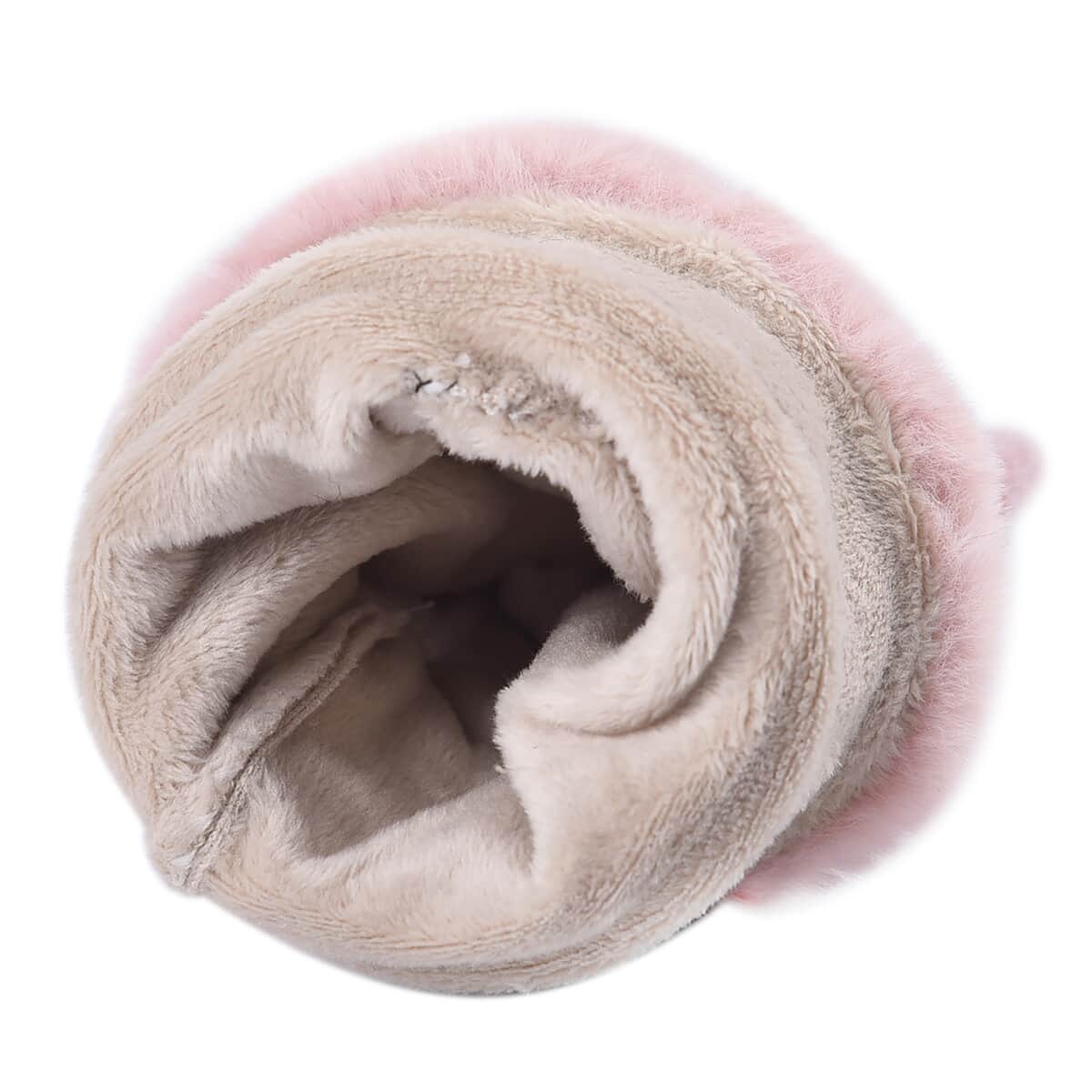 Pink Cashmere Wool Faux Fur Softness and Warmness Gloves image number 2