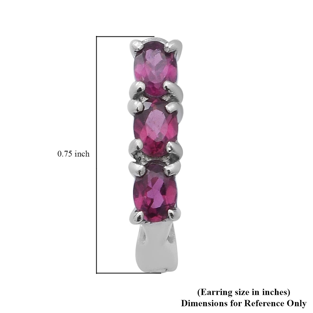 Orissa Rhodolite Garnet Earrings in Platinum Over Sterling Silver 1.50 ctw