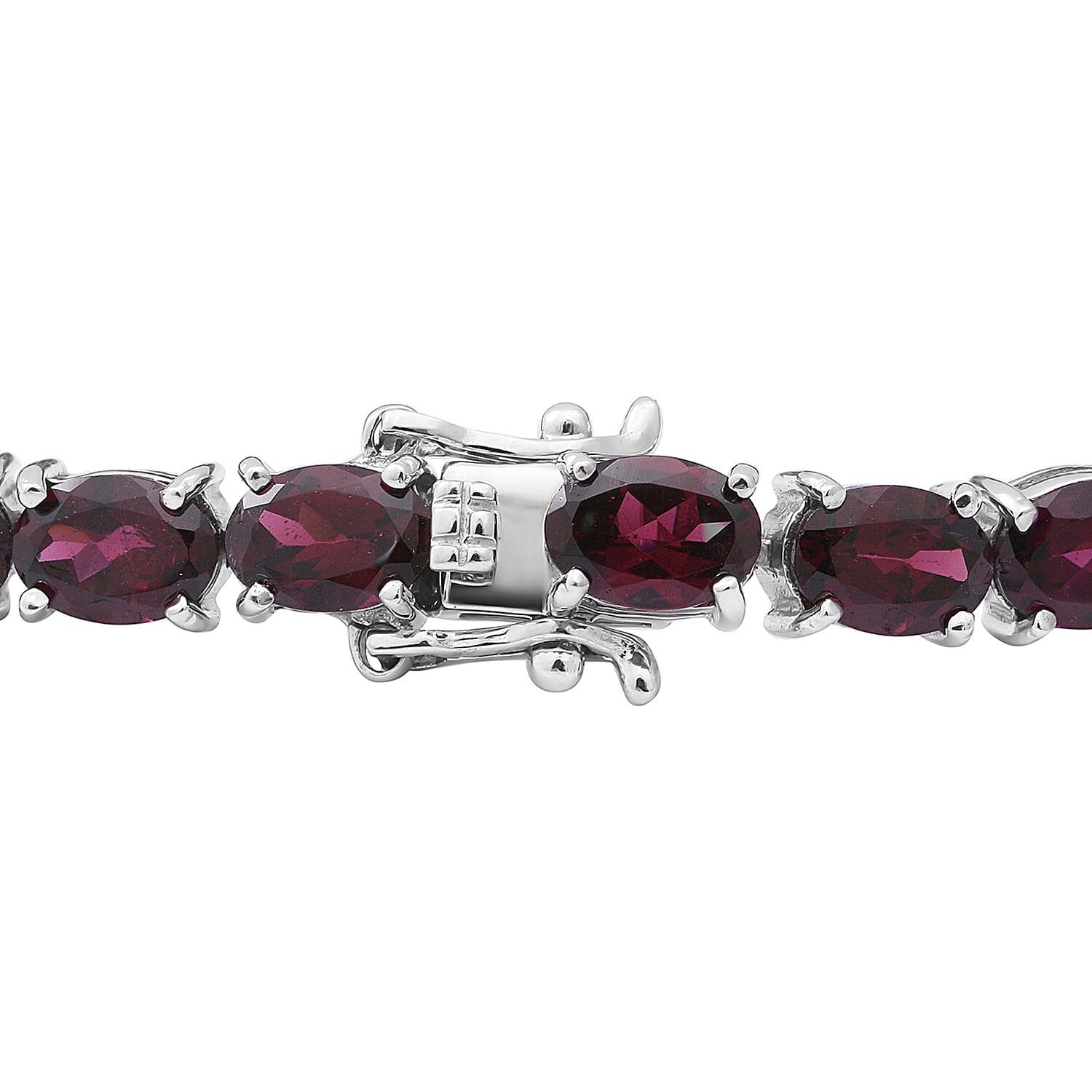 Orissa Rhodolite Garnet Tennis Bracelet in Platinum Over Sterling Silver (6.50 In) 8.60 Grams 22.00 ctw