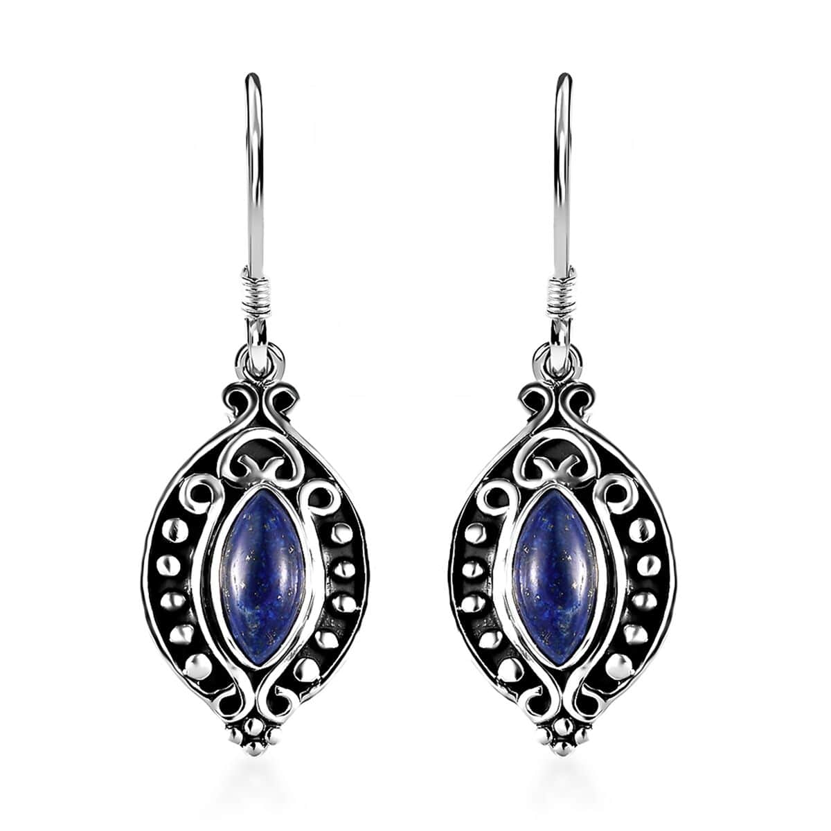 Lapis Lazuli Dangle Earrings in Sterling Silver 3.00 ctw image number 0