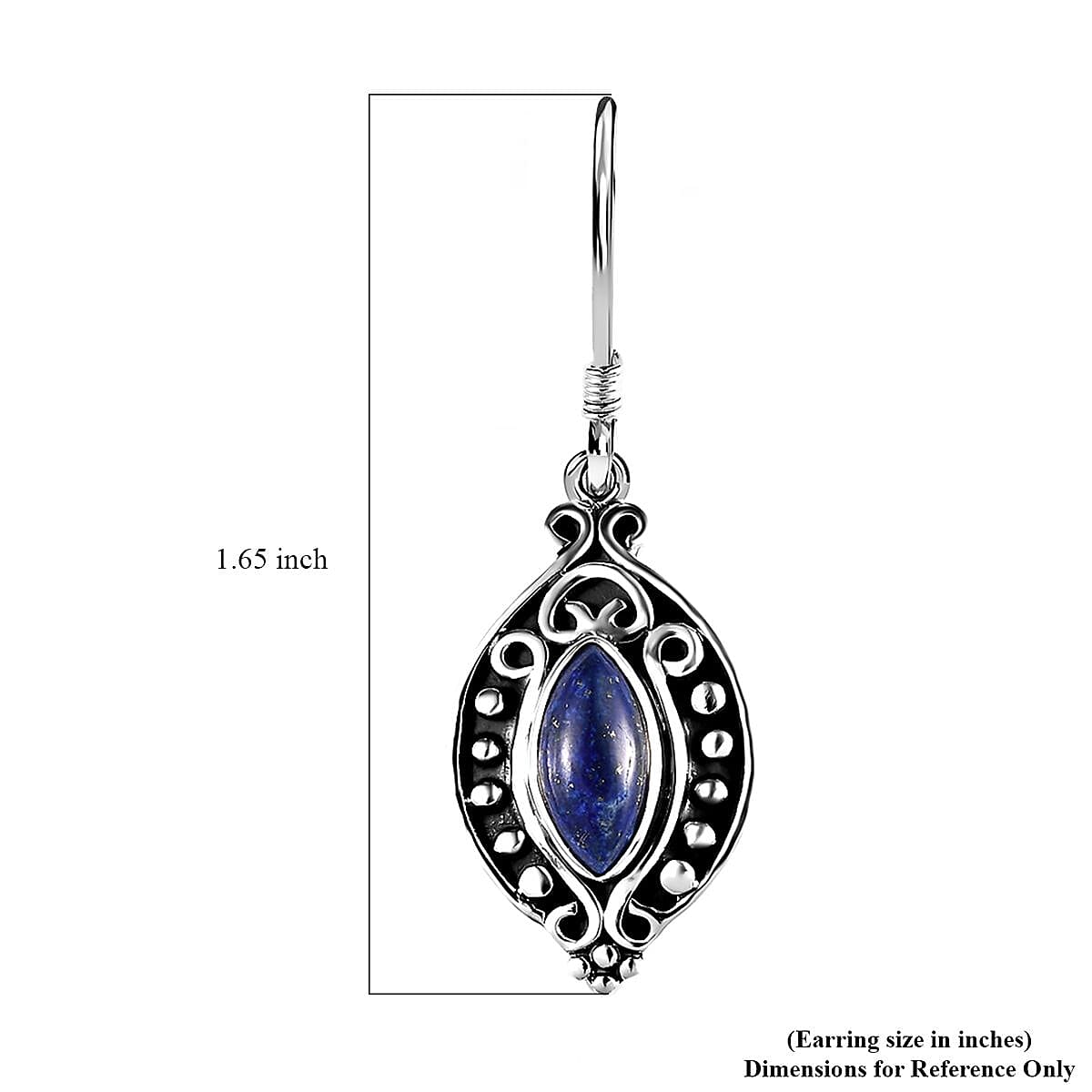 Lapis Lazuli 3.00 ctw Dangle Earrings in Sterling Silver