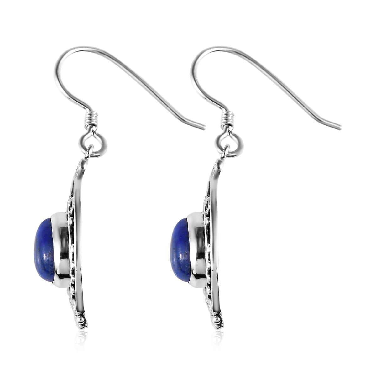 Lapis Lazuli Dangle Earrings in Sterling Silver 5.50 ctw image number 5