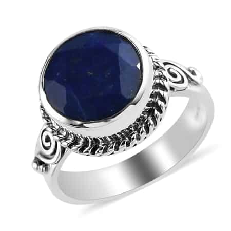 Lapis Lazuli Solitaire Ring in Sterling Silver 3.90 ctw image number 0