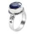 Lapis Lazuli Solitaire Ring in Sterling Silver 3.90 ctw image number 5