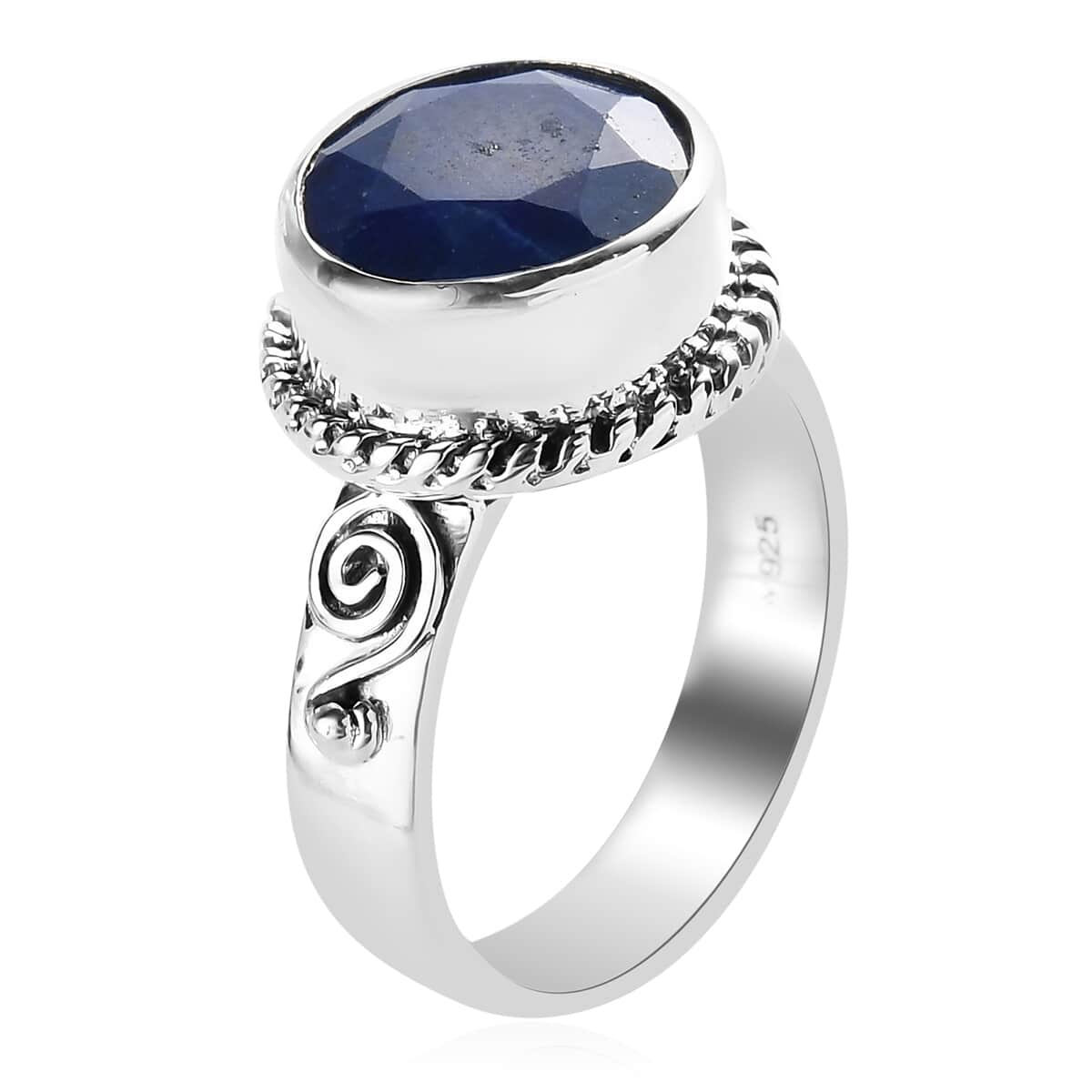 Lapis Lazuli Solitaire Ring in Sterling Silver (Size 6.0) 3.90 ctw image number 5