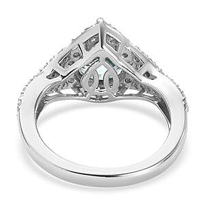 Blue Zircon and Multi Gemstone 3.23 ctw Ring in Platinum Over Sterling Silver (Size 6.5)