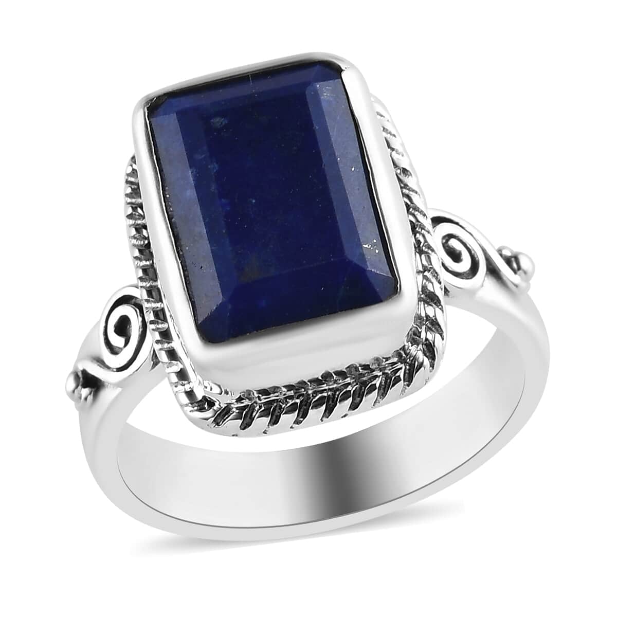 Lapis Lazuli Solitaire Ring in Sterling Silver (Size 6.0) 5.20 ctw image number 0