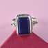 Lapis Lazuli Solitaire Ring in Sterling Silver (Size 9) 5.20 ctw image number 3