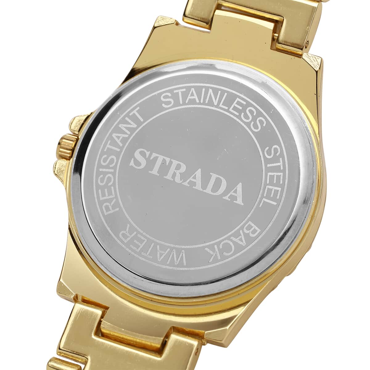 Strada Austrian Crystal Japanese Movement Watch in Goldtone Strap image number 5