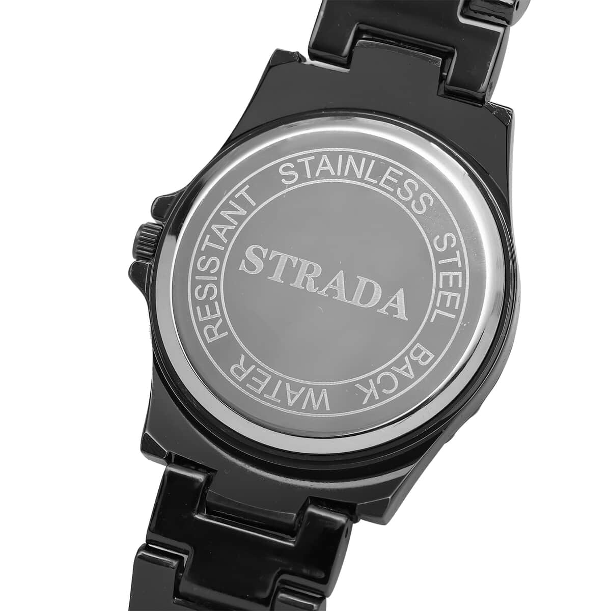 Strada Austrian Crystal Japanese Movement Watch in Blacktone Strap image number 5