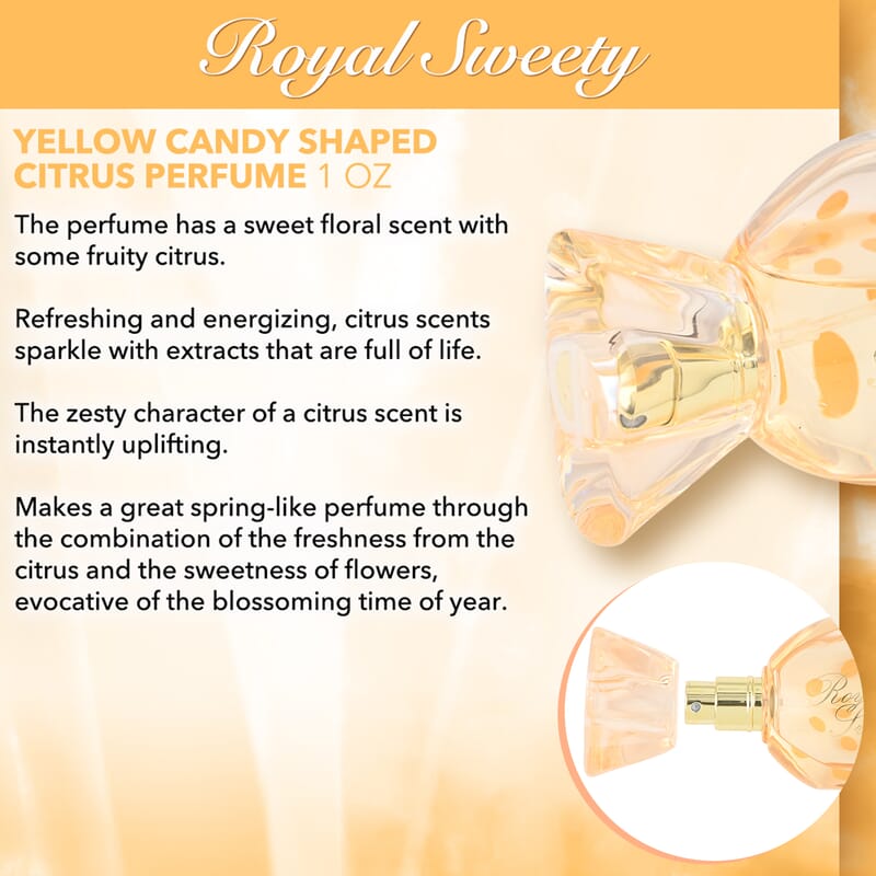 Royal Sweety Yellow Candy Shaped Citrus Perfume 1 oz
