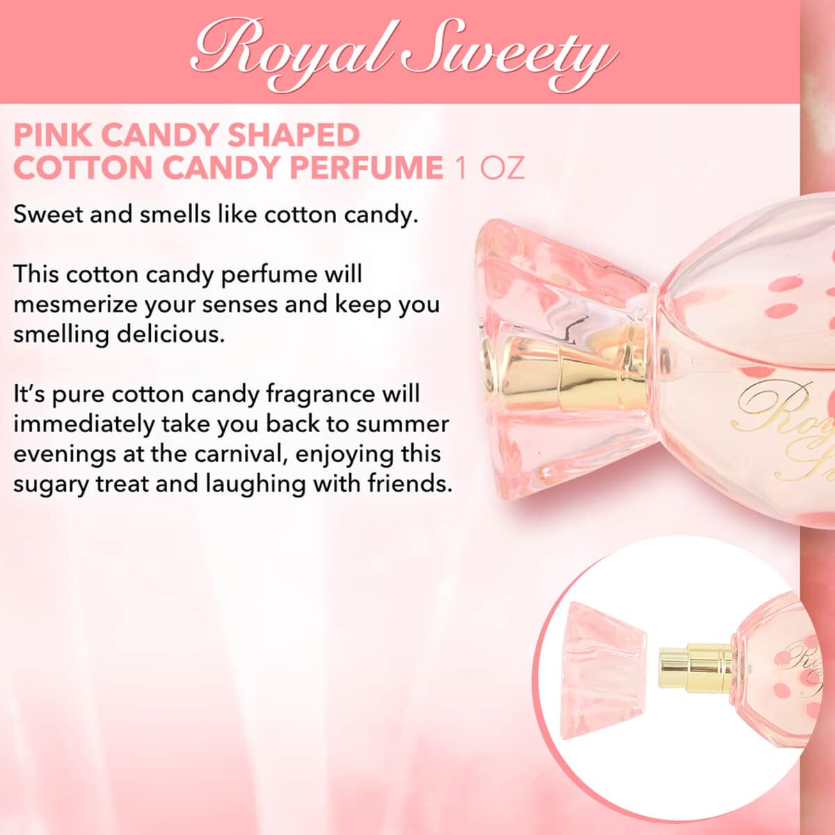 Royal Sweety Pink Candy Shaped Cotton Candy Perfume 1 oz image number 3