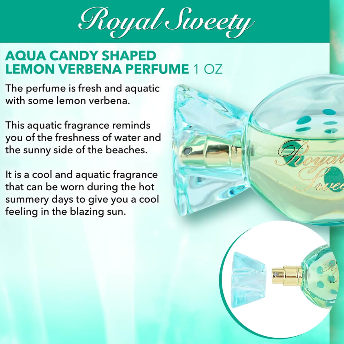 Royal Sweety Aqua Candy Shaped Lemon Verbena Perfume 1 oz image number 3