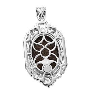 Freshened Tiger Eye Pendant without Chain in Platinum Over Copper with Magnet 10.00 ctw