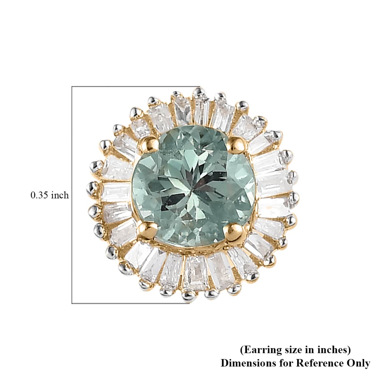 Luxoro 14K Yellow Gold AAA Narsipatnam Alexandrite and G-H I2 Diamond Halo Stud Earrings 1.35 ctw image number 4
