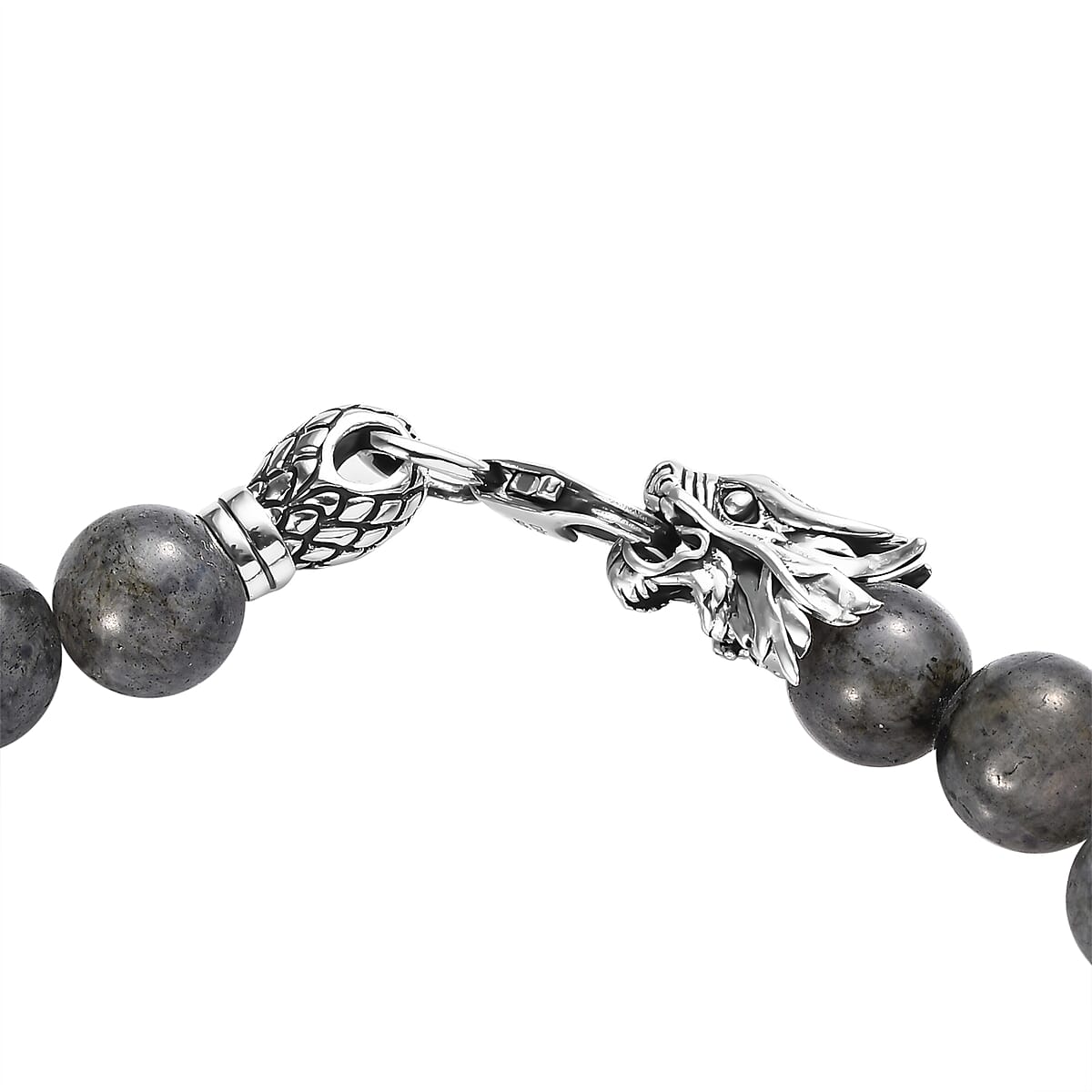 Artisan Crafted Malagasy Labradorite Beaded Bracelet in Sterling Silver (7.25 In) 82.25 ctw image number 3