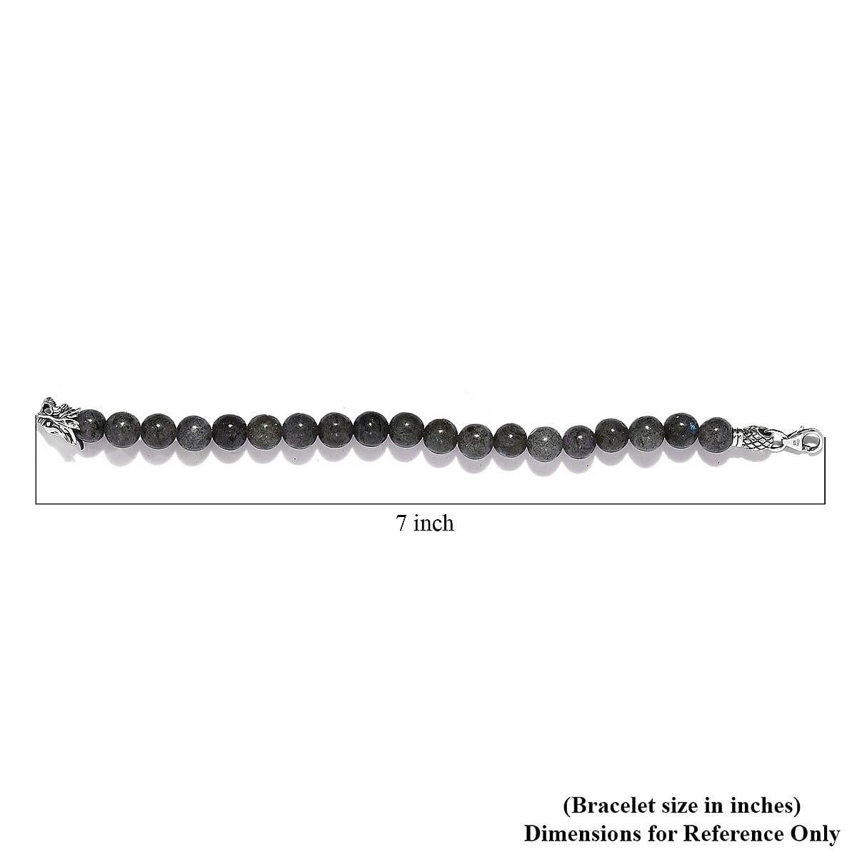 Artisan Crafted Malagasy Labradorite Beaded Bracelet in Sterling Silver (7.25 In) 82.25 ctw image number 4