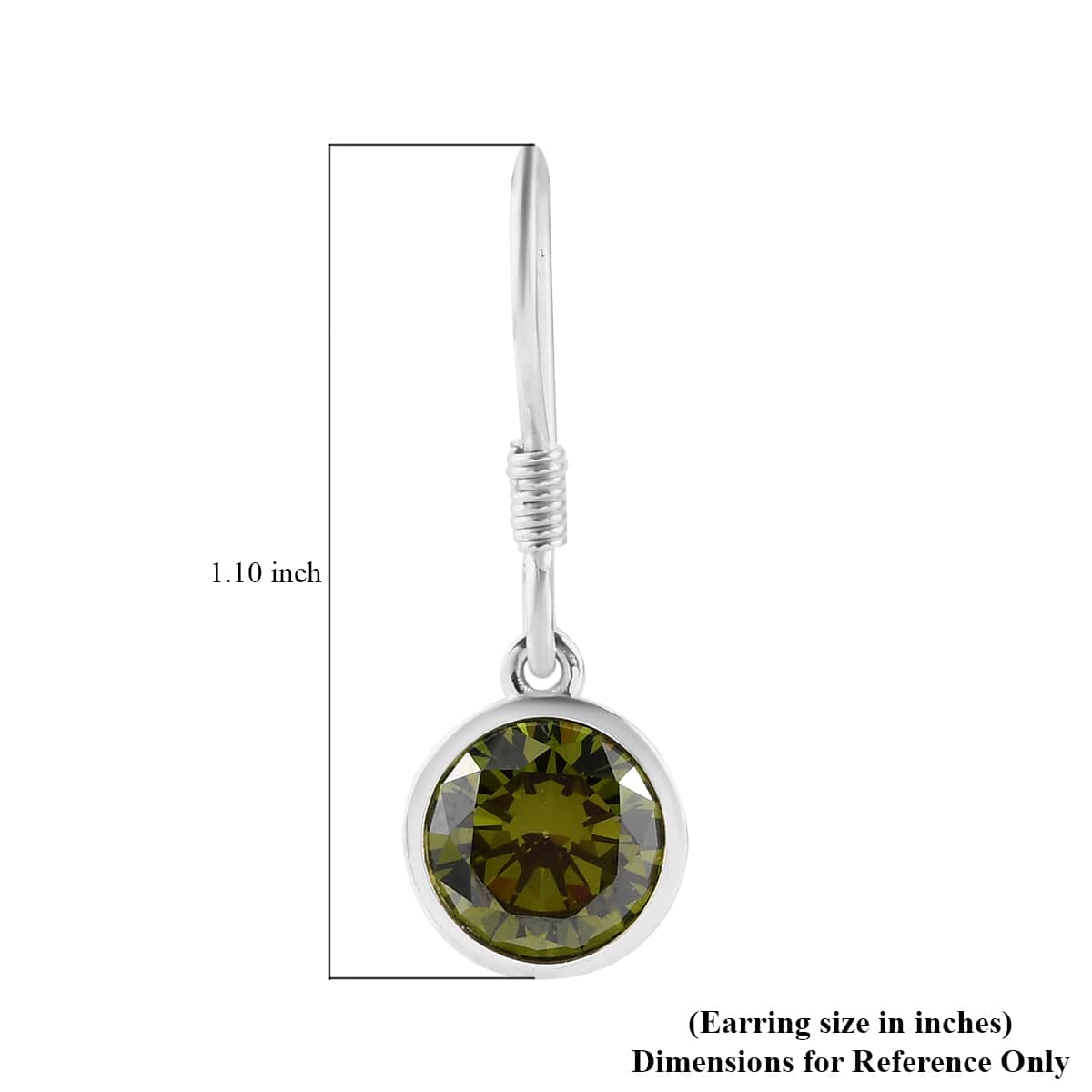 Simulated Peridot Dangle Earrings in Sterling Silver 2.00 ctw image number 4
