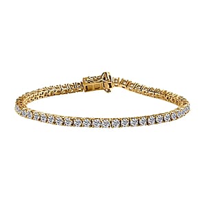 D'Joy Moissanite 5.30 ctw Bracelet in Vermeil Yellow Gold Over Sterling Silver (7.25 In) (Del. in 10-12 Days)