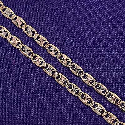 14K Yellow Gold 2.75mm Valentino Star Diamond-Cut Necklace 22 Inches 5.20 Grams