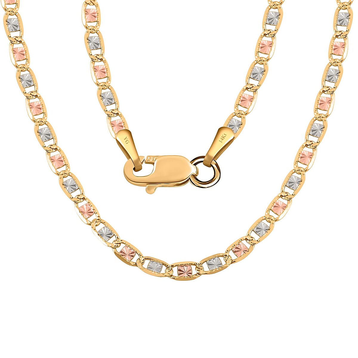 14K Yellow Gold 2.75mm Valentino Star Diamond-Cut Necklace 22 Inches 5.20 Grams image number 3