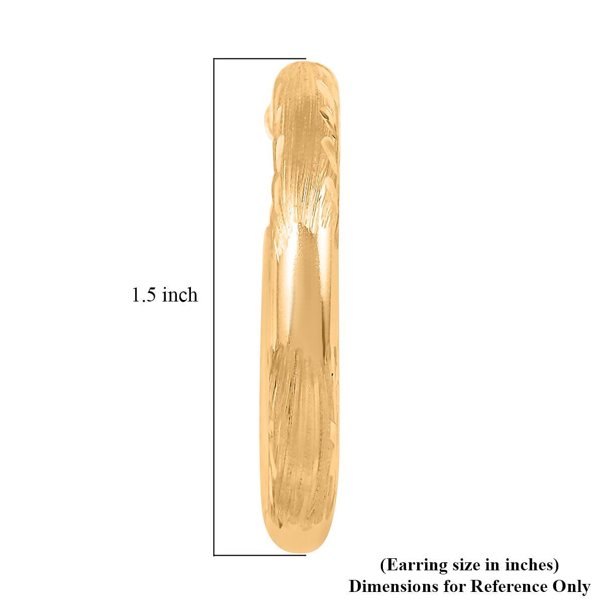 14K Yellow Gold Diamond-Cut Hoop Earrings 4.60 Grams image number 4