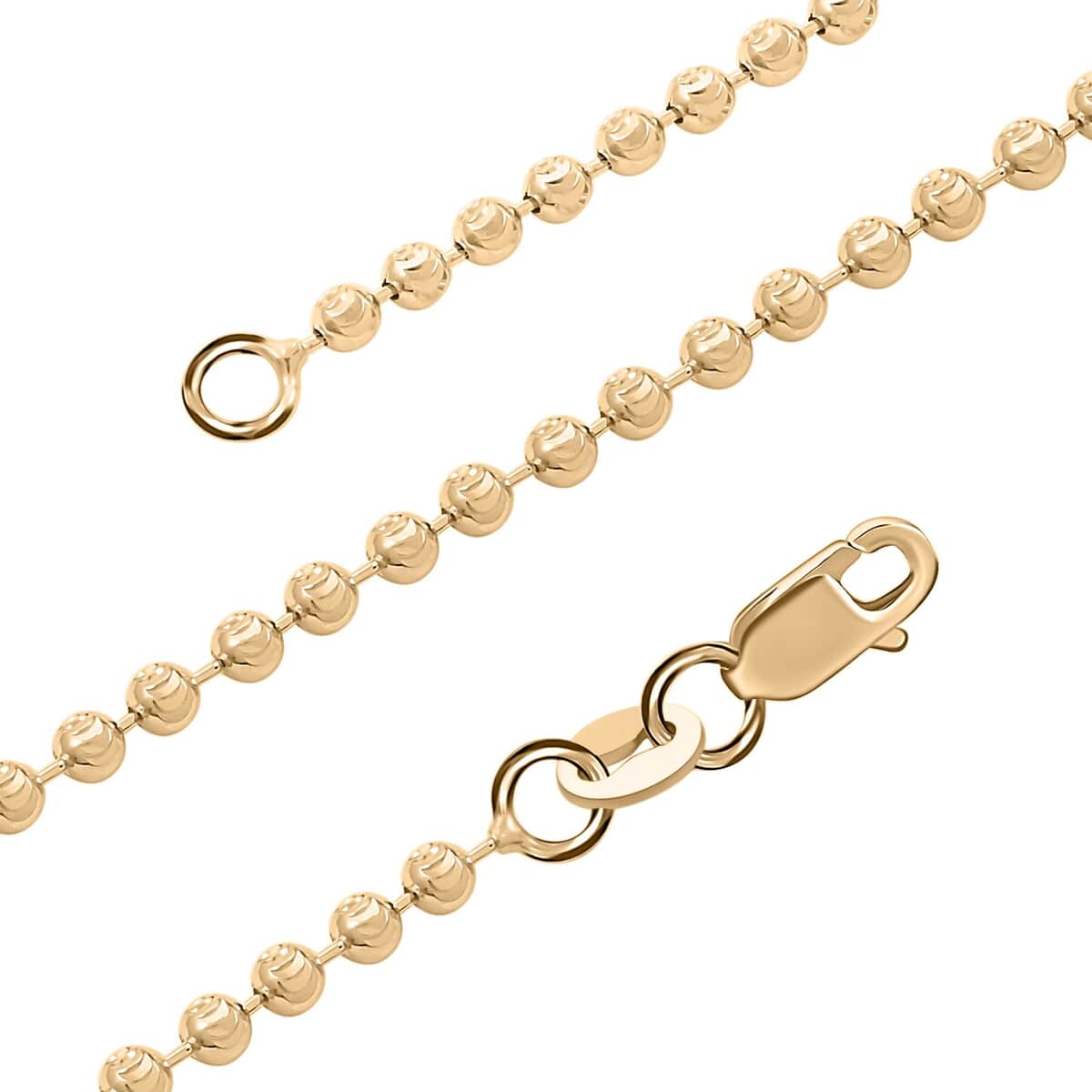 14K Yellow Gold 2mm Moon Chain Necklace 18 Inches 5.60 Grams image number 2