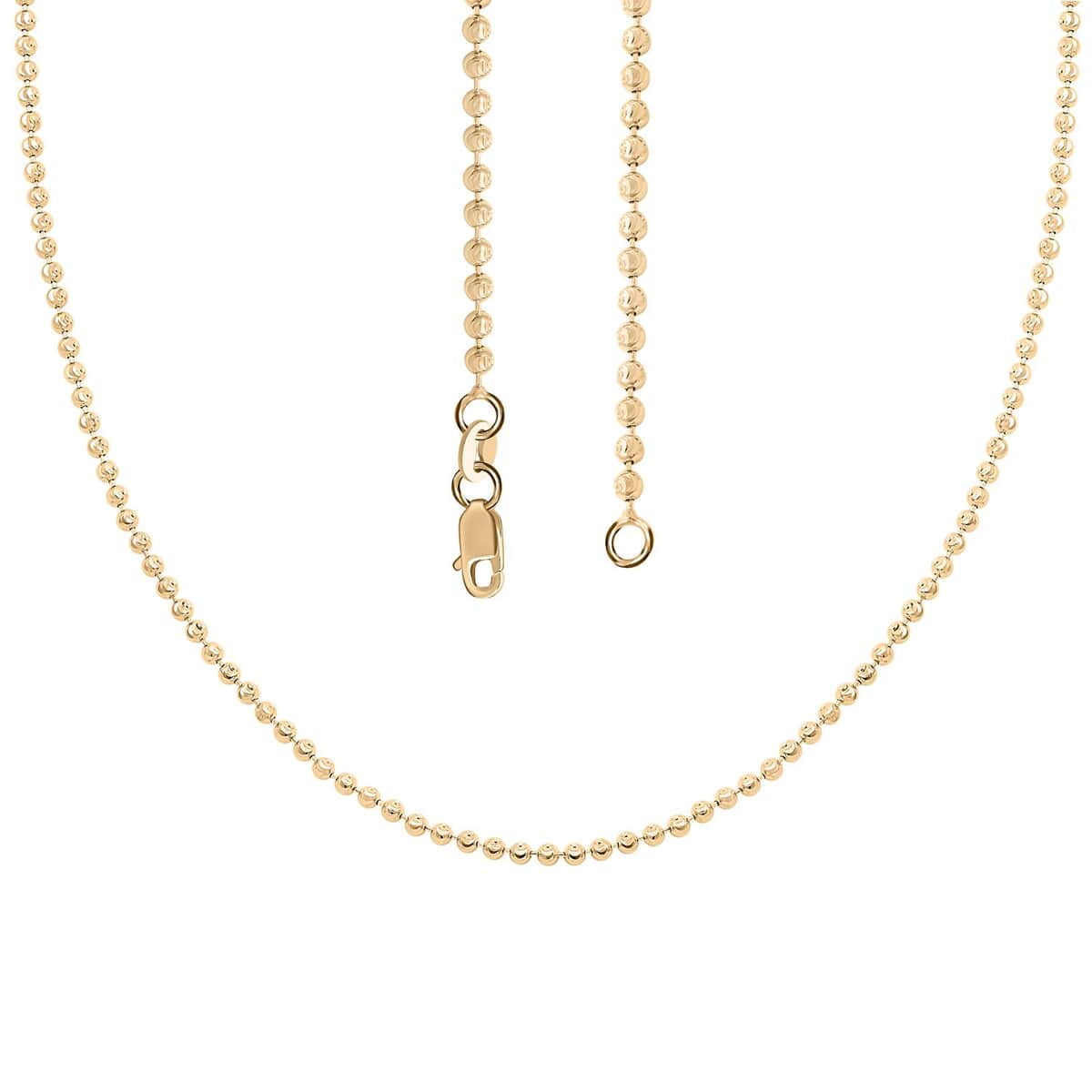 14K Yellow Gold 2mm Moon Chain Necklace 18 Inches 5.60 Grams image number 3