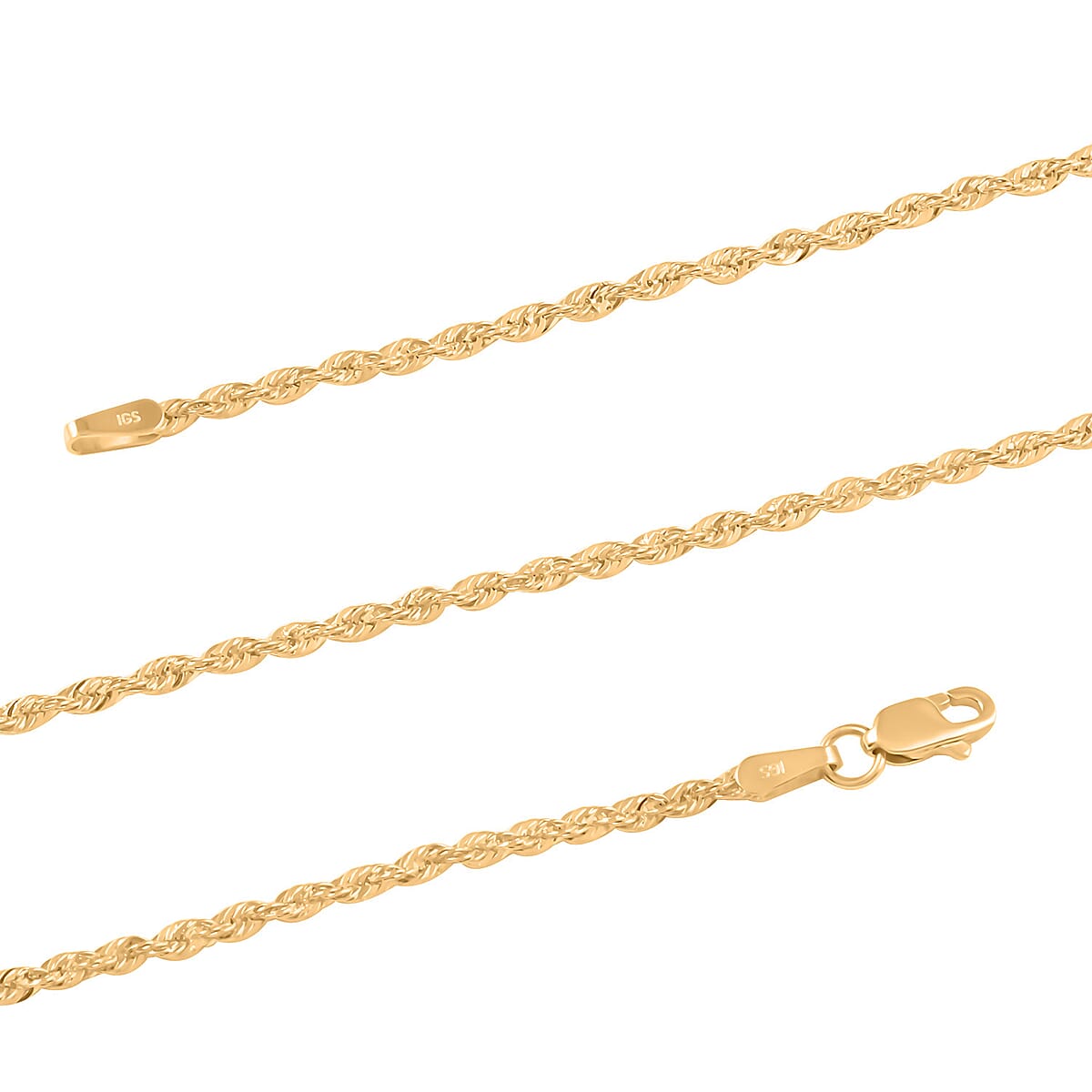 14K Yellow Gold 2mm Rope Chain Necklace 20 Inches 2.20 Grams image number 2