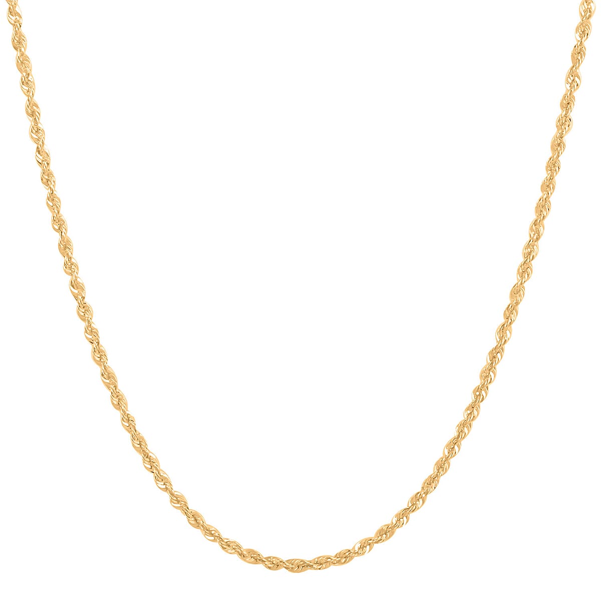 14K Yellow Gold Rope Chain , Gold Rope Necklace , 24 Inch Chain Necklace 2.60 Grams image number 3