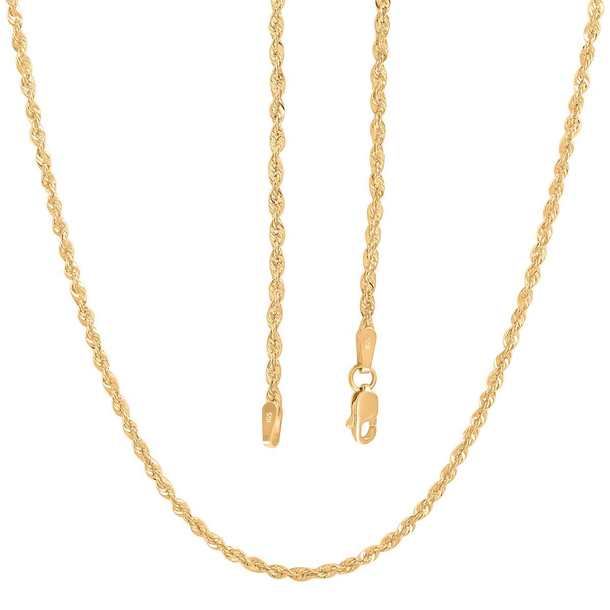 14K Yellow Gold Rope Chain , Gold Rope Necklace , 24 Inch Chain Necklace 2.60 Grams image number 4