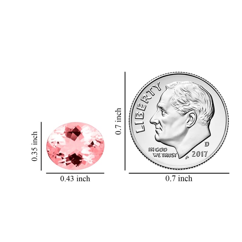 AAAA Pink Morganite (Oval 11x9 mm) 3.00 ctw